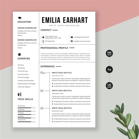 Resume Design Template Modern Resume Template Word Free Download