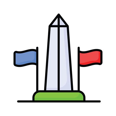 Well designed flat style icon of washington monument, united states landmark 44250014 Vector Art ...