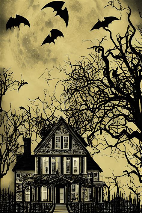 Haunted House Silhouette · Creative Fabrica