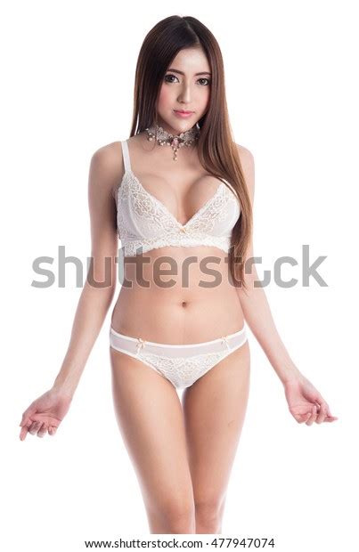 Beautiful Sexy Asian Woman Lace Lingerie Stock Photo 477947074