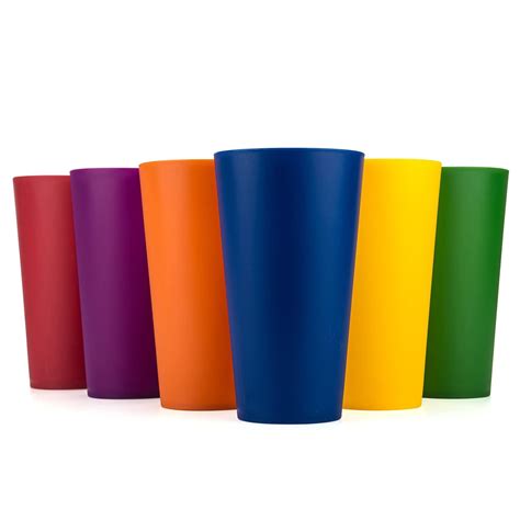 Kx Ware 32 Ounce Plastic Tumblers Large Drinking Glasses Set Of 6