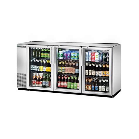 True Tbb 24gal 72g S Hc Ld 71 78 Bar Refrigerator 3 Swinging Glass Doors Stainless 115v