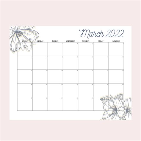 Cute Printable March Calendar