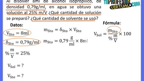 Concentraci N De Las Soluciones Unidades F Sicas M V Lecci N