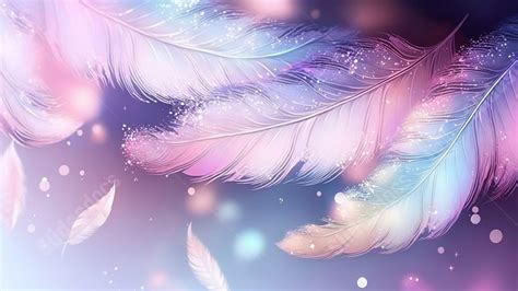 Beautiful Purple Illustration With Feathers Powerpoint Background For