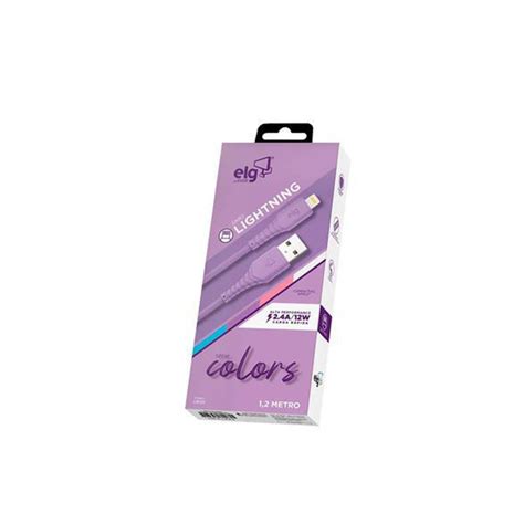 CABO USB LIGHTNING PARA IPHONE IPAD IPOD EMBORRACHADO ROXO 2 4A L812X ELG