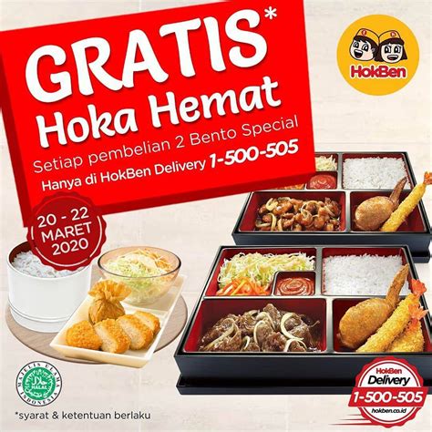 Promo Hokben Gratis Hoka Hemat Setiap Pembelian 2 Bento Spesial Scanharga