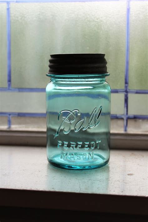 Blue Ball Jar Pint Ball Perfect Mason Vintage 1923 To 1933