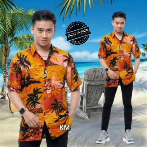 Jual H Kemeja Pantai Motif Hawai Bali Dewasa Baju Pantai Hem