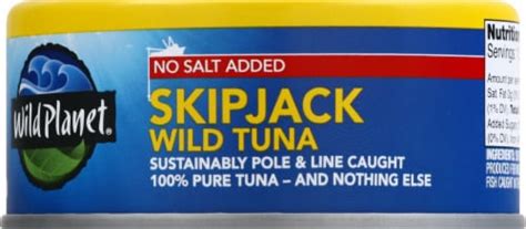 Wild Planet Skipjack Wild Tuna No Salt Added, 5 oz - Kroger