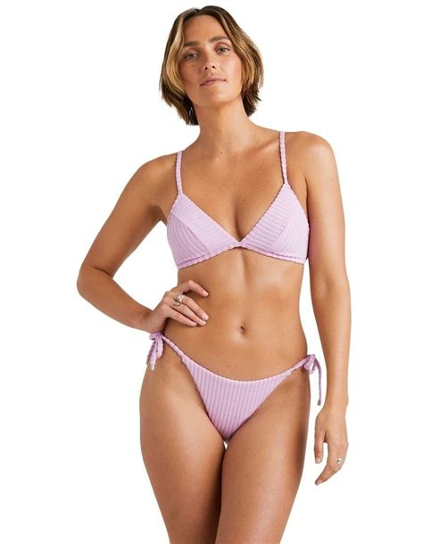 Billabong Terry Rib Charlie Trilette Bikini Top In Purple Myer