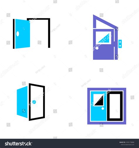 Set Collection Door Logo Stock Vector Royalty Free 1035178888