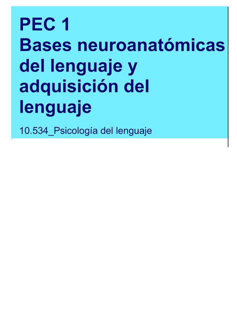 Psico Del Lenguaje Feedback Pec Psicolog A Del Lenguaje Uoc