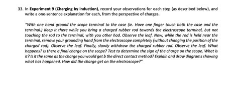 Solved 3. In Experiment 9 (Charging by induction), record | Chegg.com