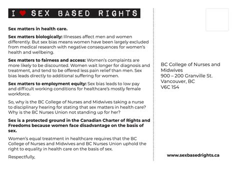 Sex Matters In Healthcare Sexbasedrights Ca