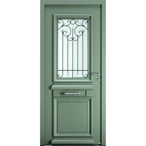 Porte Bois Alu Traditionnelle Vitr E Et Grille Int Gr E Porte Entree