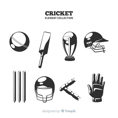 Premium Vector Cricket Elements Silhouette Collection