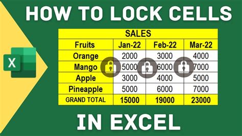 How To Lock Specific Cells In Excel Step By Step Guide Youtube