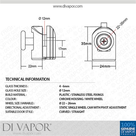 Top Glass Curved Shower Door Roller | 6mm to 8mm Glass | 22mm/23mm/24mm ...