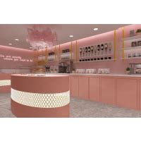 Pink Style Dessert Retail Product Store Design Drawings