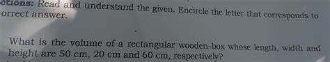 Solved Ctions Read And Understand The Given Encircle The Letter That