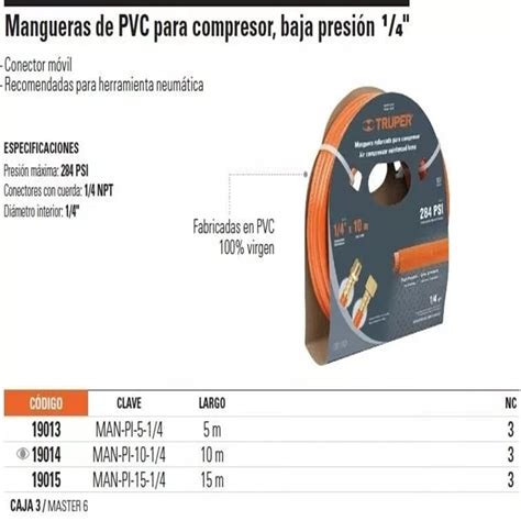 19013 MAN PI 5 1 4 MANGUERA ARMADA 1 4 P PINTOR 5 MTS TRUPER