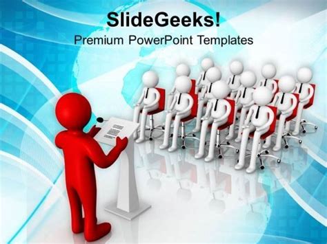 D Man Making A Formal Announcement Powerpoint Templates Ppt