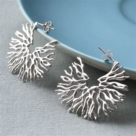 Sterling Silver Coral Earrings By Martha Jackson Sterling Silver