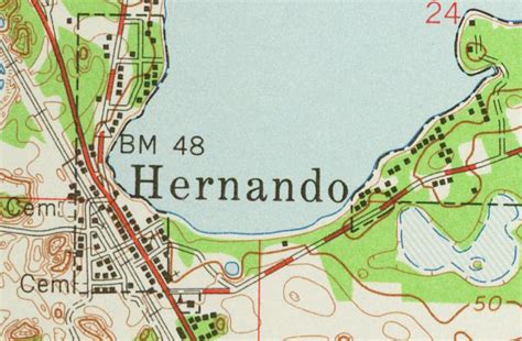 Map of Hernando, 1954, Florida