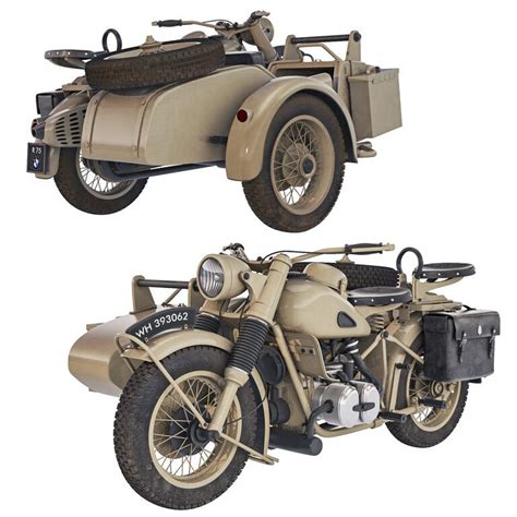 Мотоцикл BMW R75 Sahara 1942 182251 3D модель Скачать 3D модель