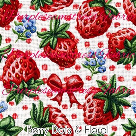 Berry Dots Floral Purpleseamstress Fabric