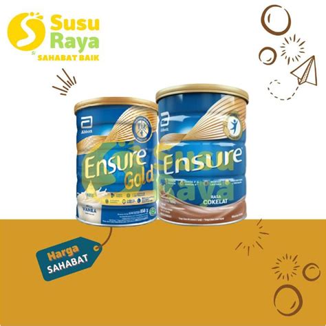 Jual ENSURE GOLD VANILA 850G ENSURE COKLAT 900G Shopee Indonesia