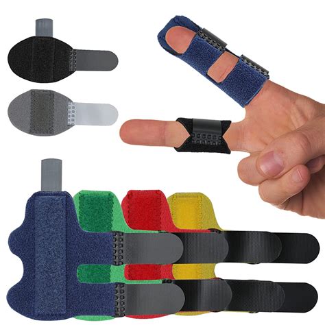 6 Pcs Trigger Finger Splints 4 Double Straps 2 Single Straps Finger