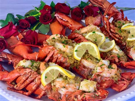 Baked Stuffed Lobsters With Shrimp And Scallops Dish Off The Block