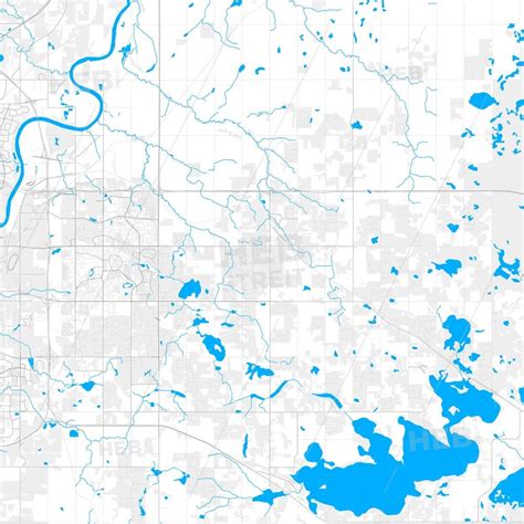 Rich detailed vector area map of Strathcona County, Alberta, Canada. Print template for home ...