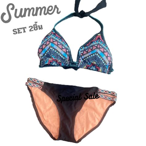 C1 ชุดว่ายน้ำ Two Piece Bikini Set บิกิกี่ผู้หญิง Shopee Thailand