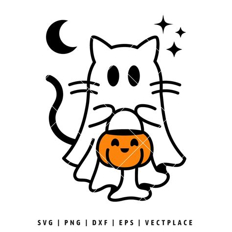 Black Cat Ghost Halloween Svg Vectplace