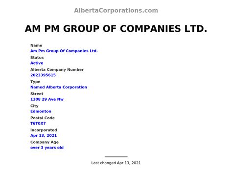 Am Pm Group Of Companies Ltd. - Edmonton | Alberta Corporations