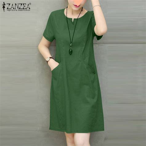 Days Delivery Hijabfab Zanzea Women Casual Short Sleeve Shift Dress