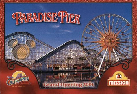 Paradise Pier Disney Postcard