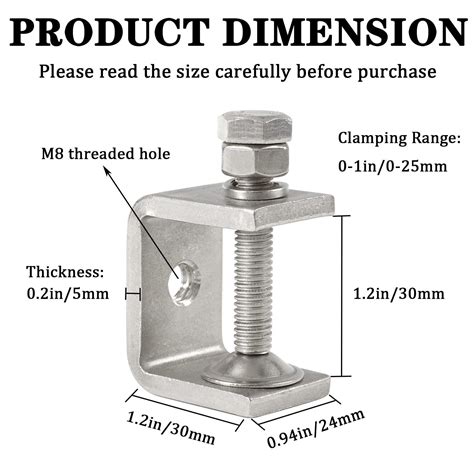 2 Pcs Heavy Duty Stainless Steel C Clamps Woodworking Tiger Clamp Wide