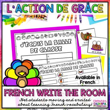 French Write The Room Thanksgiving L Action De Gr Ce Tpt