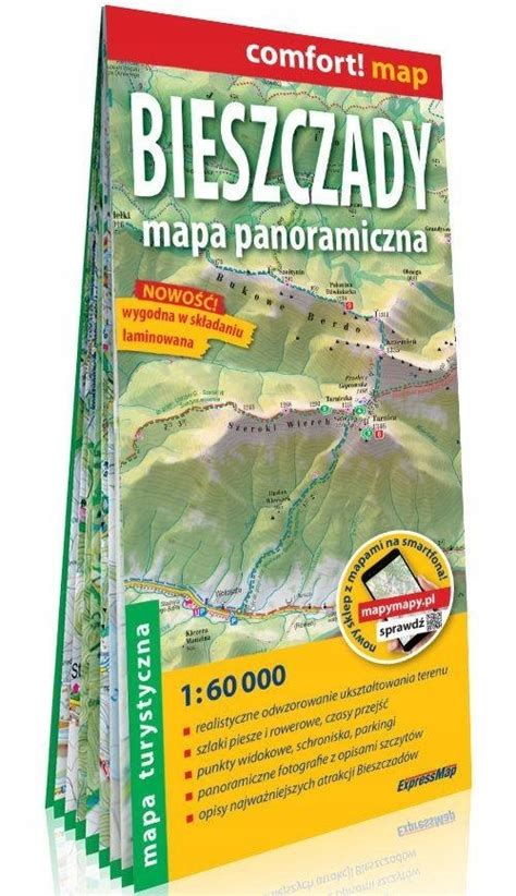 Bieszczady Mapa Panoramiczna Laminowana Mapa