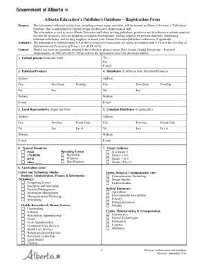 Fillable Online Education Alberta Registration Form Alberta Education