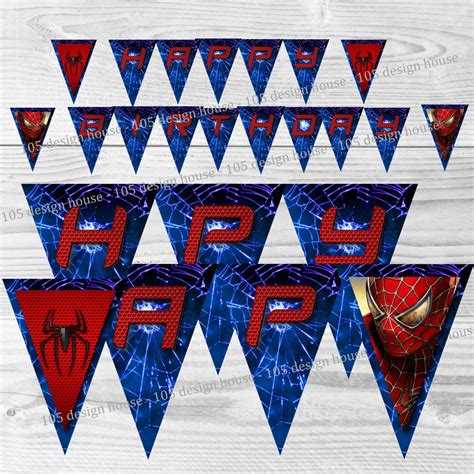 Spiderman Birthday Banner Printable INSTANT DOWNLOAD - Etsy