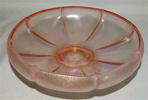 Fenton Usa Velva Rose 847 Iridescent Pink Stretch Glass 6 34 Shallow Bowl Ebay