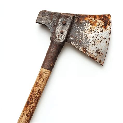 Rusty Axe Isolated On White Premium AI Generated Vector