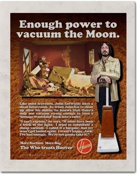 Hoover Vacuum Cleaner Ad Featuring John Entwhistle Omg This Is So