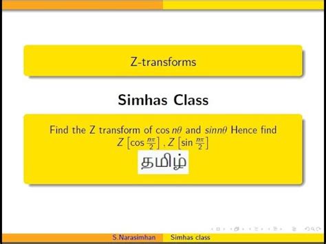 Find The Z Transform Of Cos N Theta And Sin N Theta Also Find Z Cos