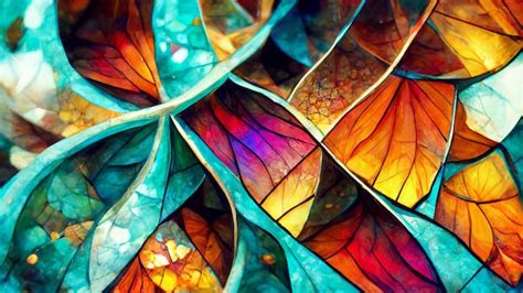 Premium Photo | Stained glass fractal colorful photo realistic 3D ...